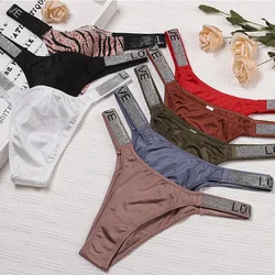 SP&CITY European Sports Rhinestone Underwear for Women Low Waist Cotton Crotch Leopard Sexy Panties Breathable Seamless Briefs