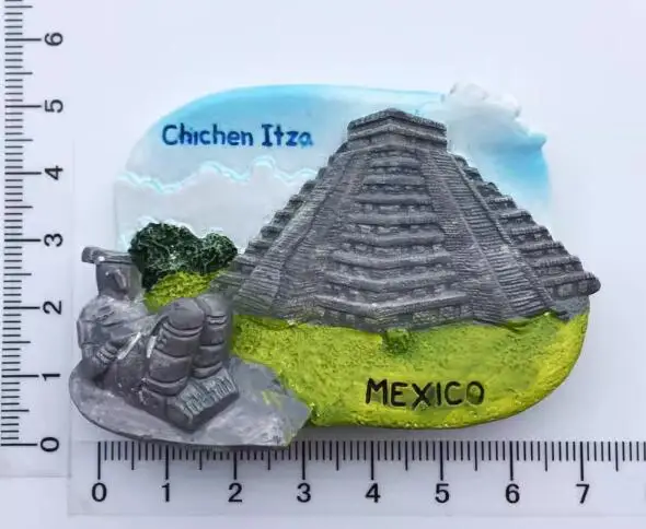 Ruins of the ancient city of Chichen Itza Mexico tourism souvenir kitchen decoration magnetic refrigerator stickers fridge magn