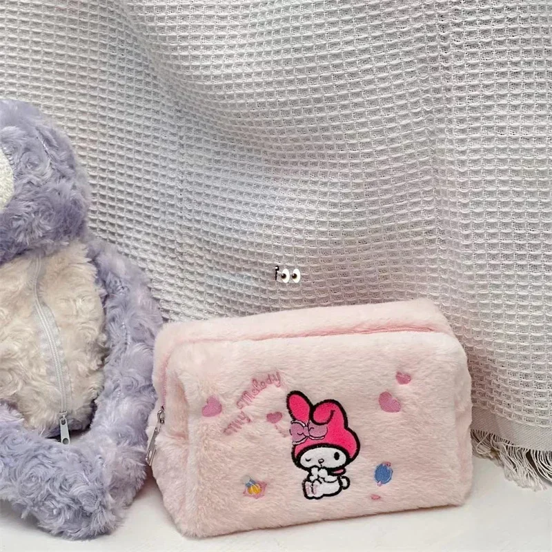 Sanrio Kuromi Melody Makeup Bag Plush Cosmetic Bag Travel Item Storage Bag