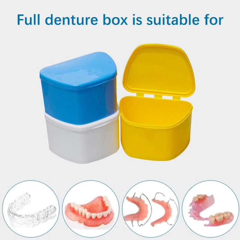 1 Pc Tooth Holder Storage Box Denture Partial Orthodontic Denture Container Box Tooth Holder Dental Denture Box