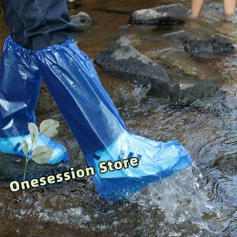 10pcs Disposable Waterproof Shoe Covers-Thick Plastic Rain Boot Covers for Outdoor Use,Non-Slip Sole Protection