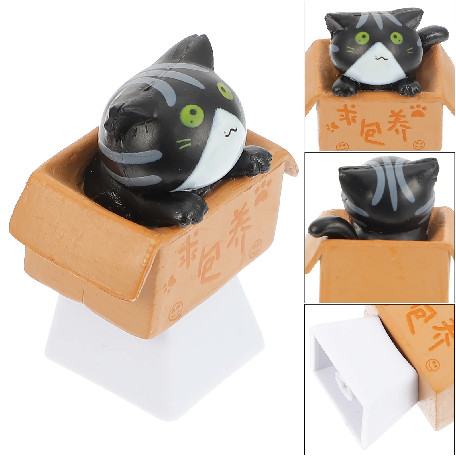 

Pbt Keycap Cat in Cardboard Box R4 Profile Personalized Mechanical Keyboard Key Caps Decorative Replacement for Pc Computer