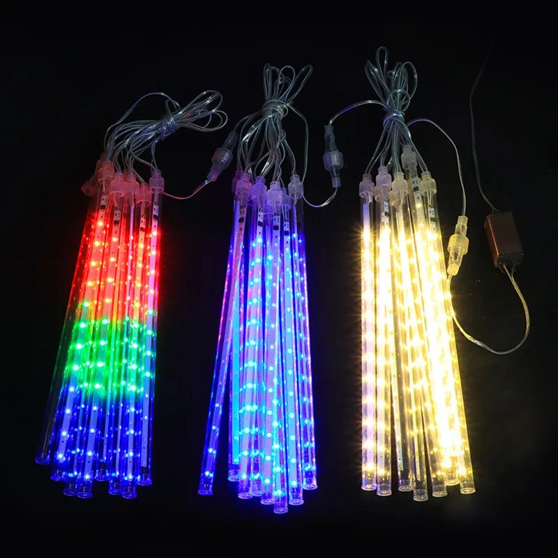 30cm/50cm/80cm tubi impermeabili Meteor Lights Colorful Meteor Shower luci a Led per natale Wedding Trees Garden