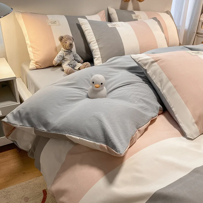 

Ins Style New Simple Plaid Printed Duvet Cover Nordic Cozy Comforter Cover for Bedroom Dorm Non Fading Washed Cotton Bedclothes