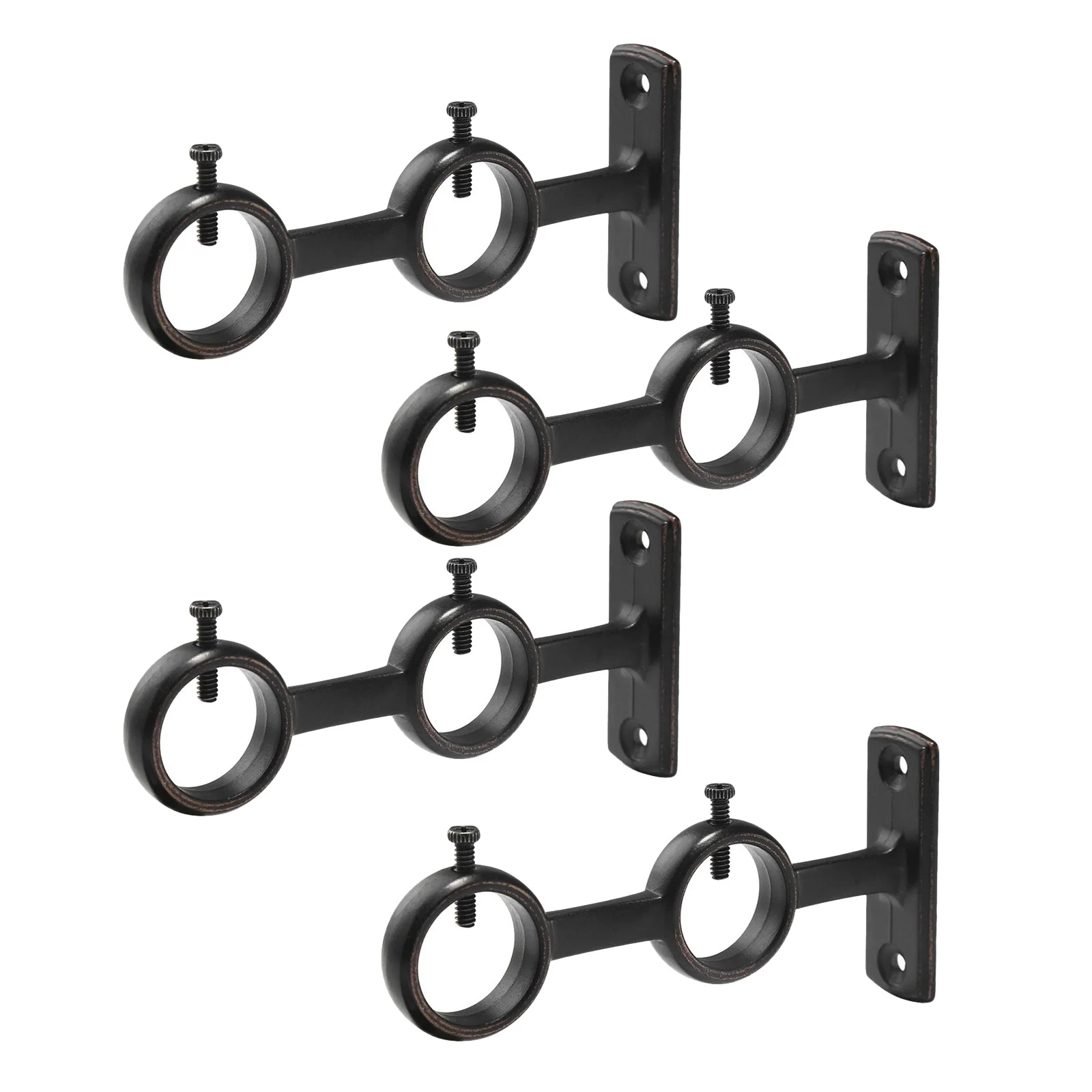 Adjustable Double Curtain Rod Brackets for Diameter Below 1.1 Inch