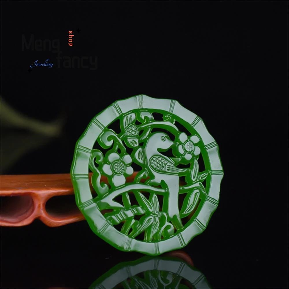 

Natural Hetian Jasper Hollowed Ruyi Pendant Exquisite Elegant Fashion Luxury Fine Jewelry Handicraft Best Selling Holiday Gift