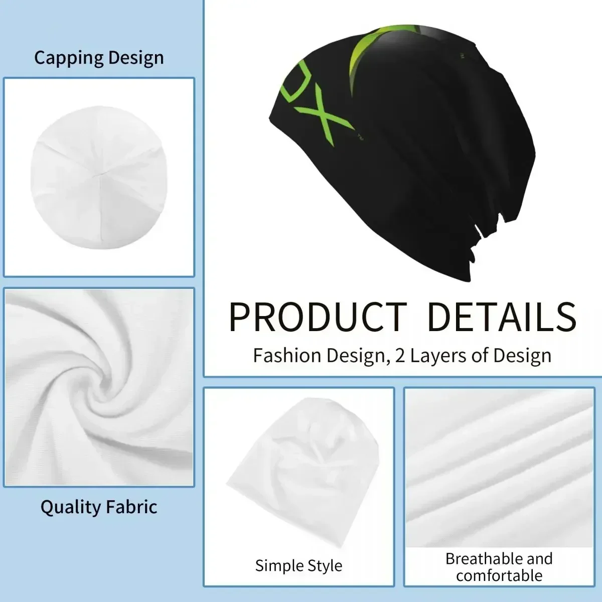 Green Xbox Logo Warm Knitted Cap Fashion Bonnet Hat Autumn Winter Outdoor Beanies Hats for Men Women Adult