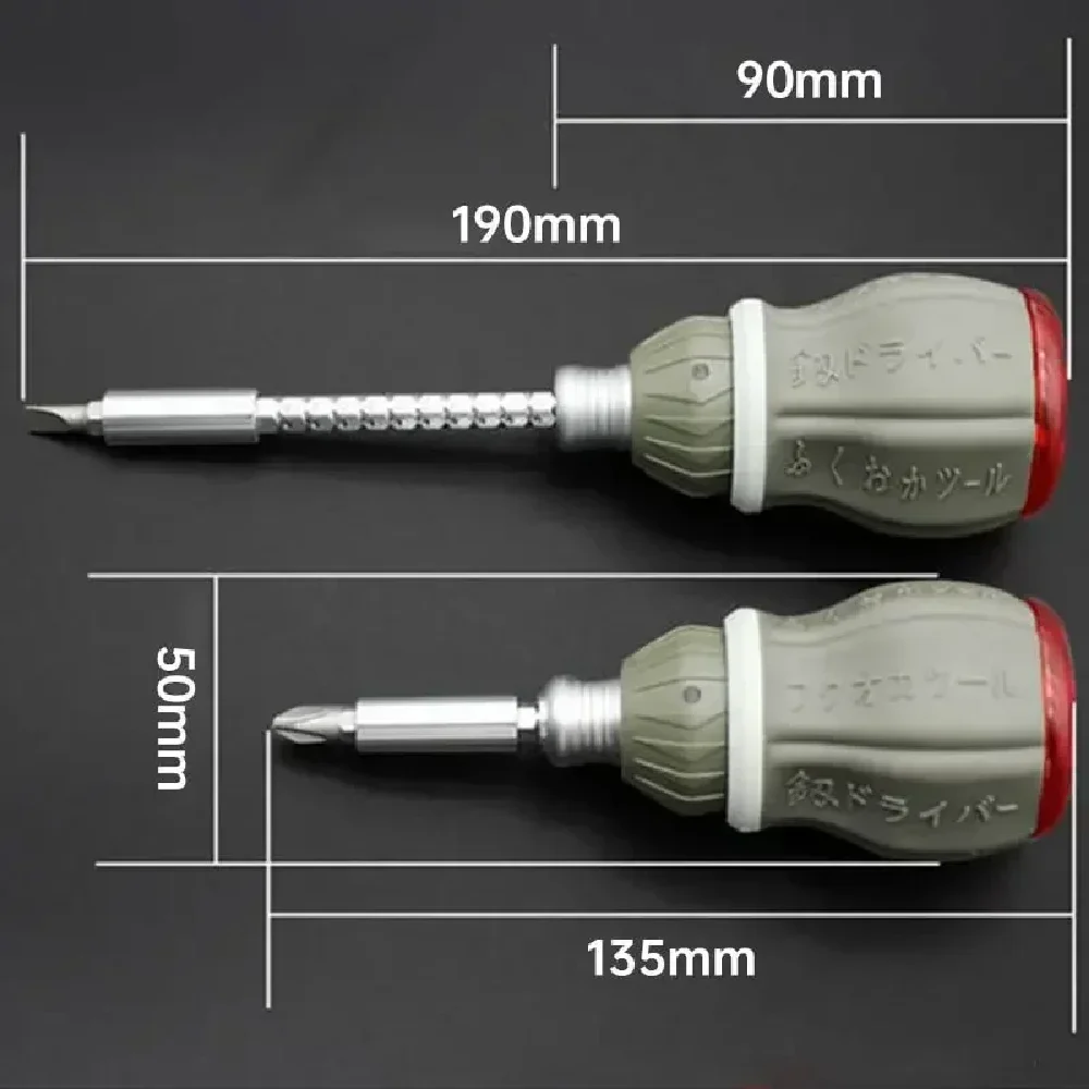 Portable Multi Functional Ratchet Screwdriver Set Telescopic Drill Bit Cross Shaped Screwdriver Ultra Short Screwdriver