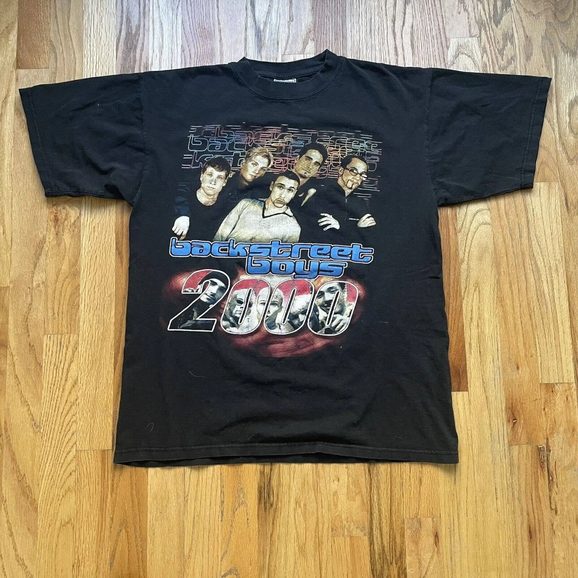 Men's Vintage 90s AllSport Backstreet Boys 2000 AOP Hip Hop Rap T Shirt Tee Sz L