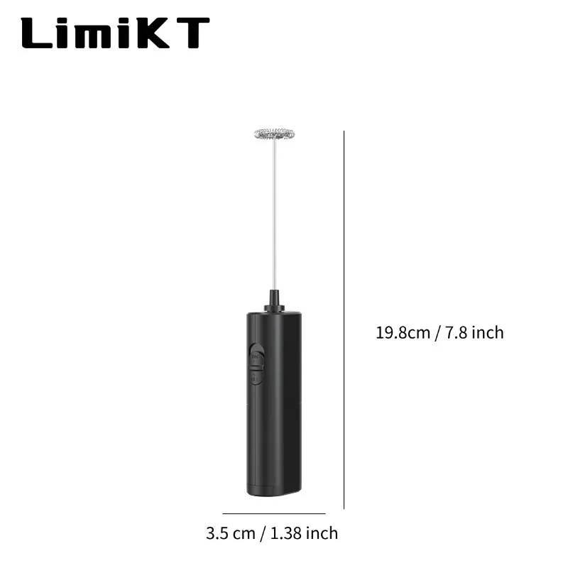 LimiKT Electric Milk Frother, Liquidificador de Bebidas Portátil Ultra-Rápido para Café, Smoothies, Matcha e Coffee Creamer