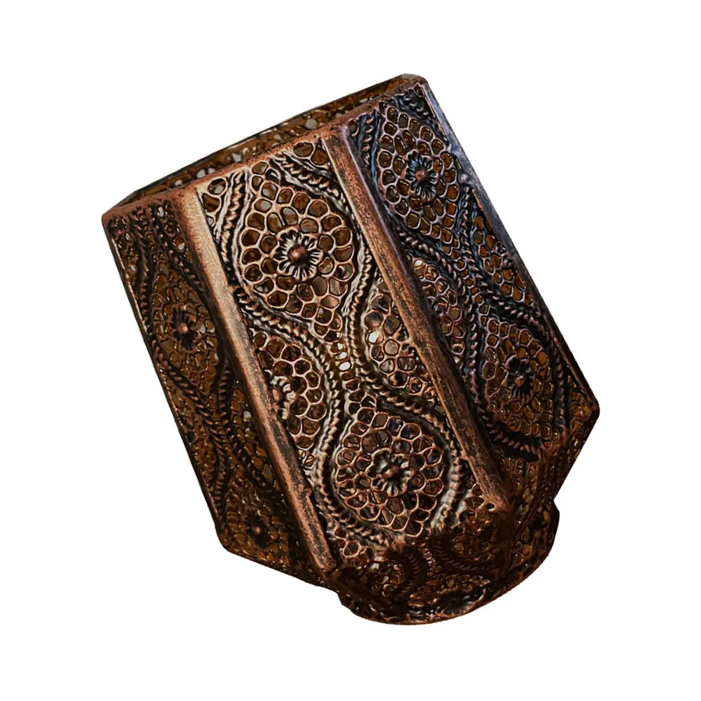 

Retro Hollow Design Home Decor Hollow Out Candleholder Wrought Iron Holder Wrought Iron Stand Classic Color