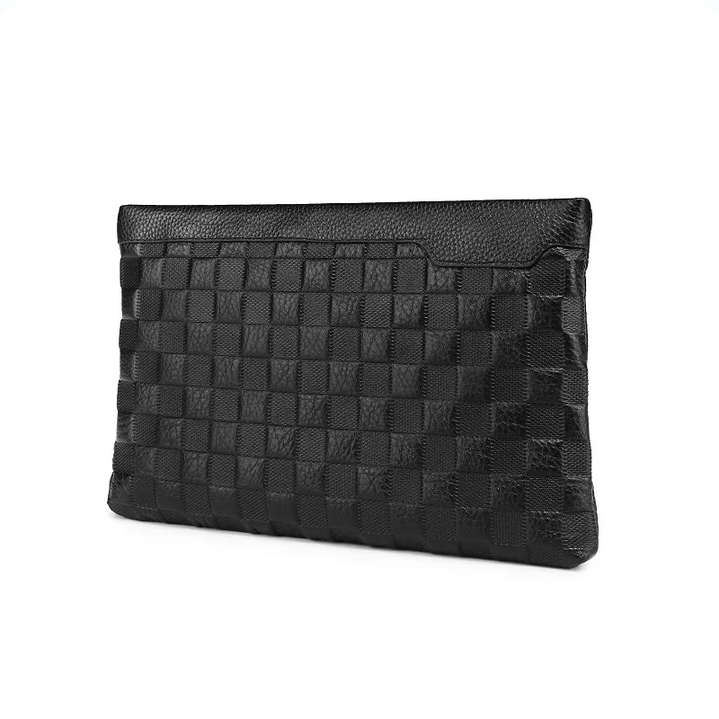 Desigenr-Pochette en cuir de vachette pour homme, couche supérieure, pochette d\'affaires décontractée, sac enveloppe avec sangle, cuir véritable,