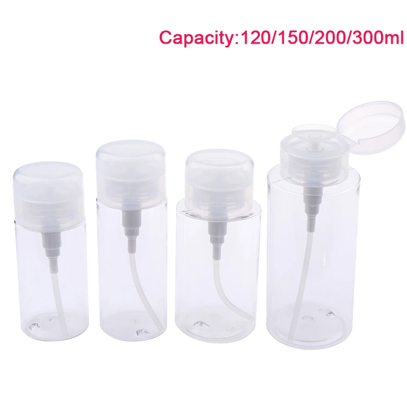 120/150/200/300Ml Lege Pomp Dispenser Vloeibare Uv Gel Polish Nail Art Polish Schoon Flessenreiniger Remover Fles