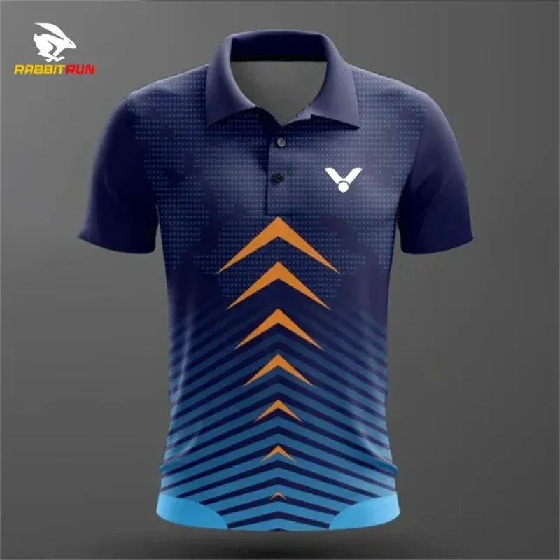 Men's Sports Polo Shirt Outdoor Golf Sportswear Badminton Sports T-shirt Fashion Lapel Short Sleeve Top Casual Loose T-shirt