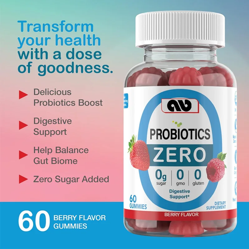 

Zero sugar probiotic gummies promote digestive health - Gut health probiotic gummies - Digestive support gummies