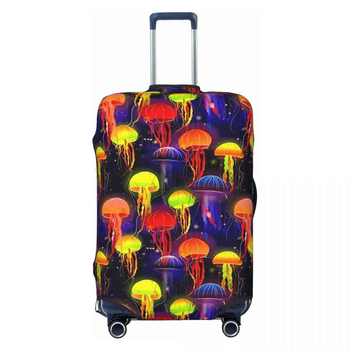 

Luminescent Rainbow Jellyfish Suitcase Cover Holiday Cruise Trip Fun Luggage Case Protection