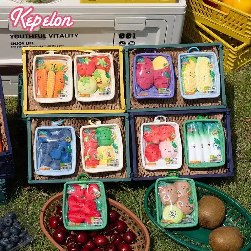 

Fruit and Vegetable Platter Plush Strawberry Kiwi Fruit Doll Welsh Onion Tomato Toy Sweet Potato Bell Pepper Kawaii Pendant Gift