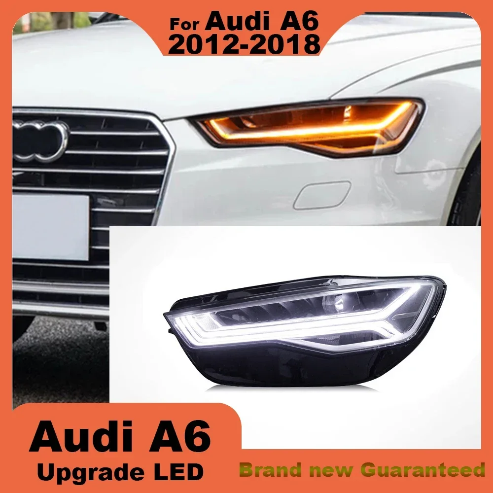 For Audi A6 C7 2012-2018 Modified LED headlamp  Laser Lenses Lamp Head Front Light Daytime running light headlight  Accessories