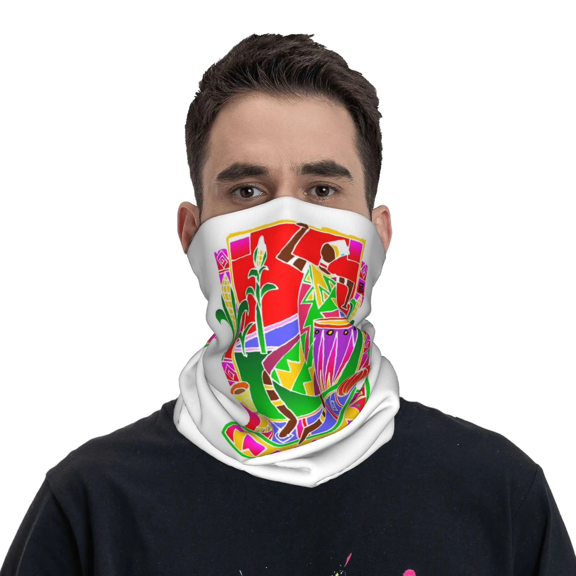 

Kwanzaa Bandana Neck Gaiter Printed Wrap Scarf Headband Riding Unisex Adult Breathable