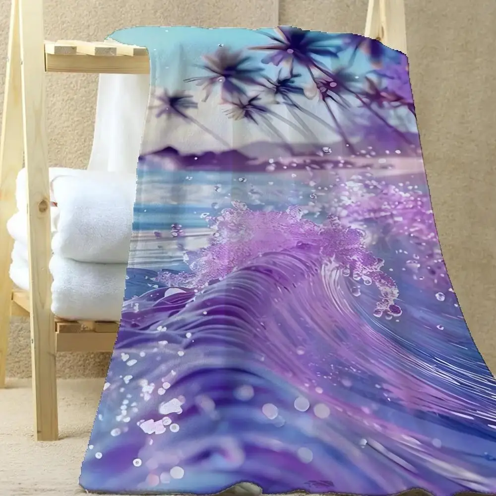 

AZQSD Diamond Painting New Style Sunset Scenery Throw Blanket Aesthetic Art Flannel Blanket Portable Home Travel Camping Sofa P