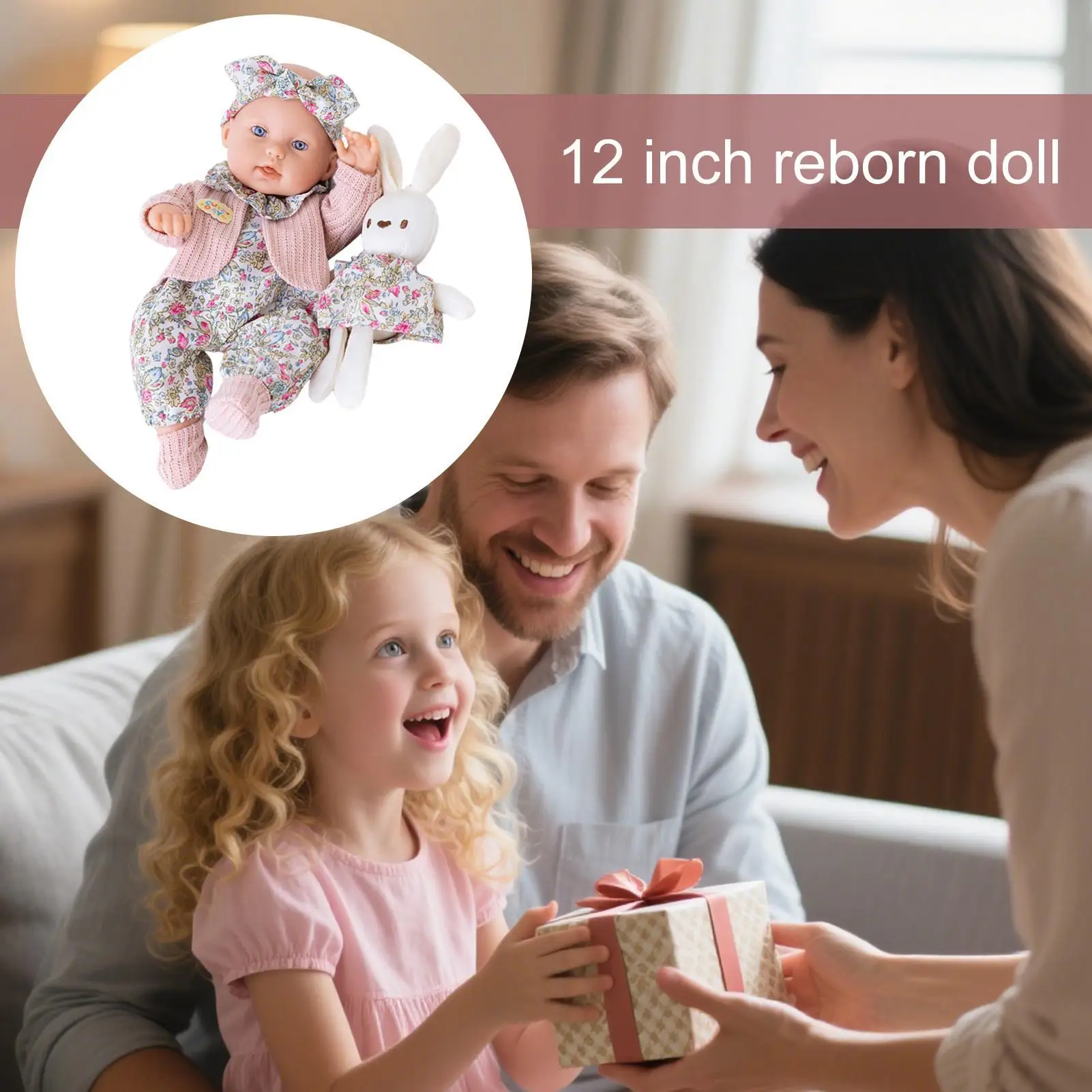 Muñeca Reborn de 12 pulgadas, bonito compañero para dormir como bebé Real, muñeca artística hecha a mano, piel pintada en 3D, muñecas de cuerpo completo lavables