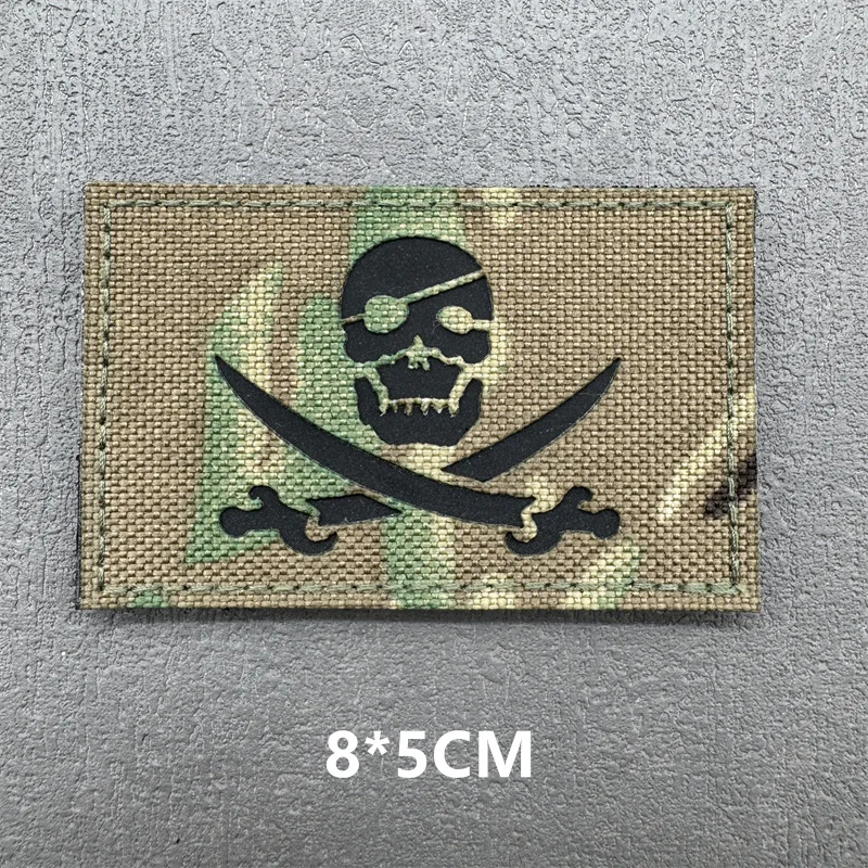 Multicam IR-Patches, Laserschneiden, Moral, taktische Patches auf Rucksack, Weste, Kleidung, Outdoor-Abzeichen, reflektierende Abzeichen mit Klettverschluss