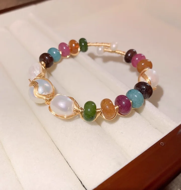 Pulsera de perlas barrocas para mujer, accesorios de pulsera exquisitos