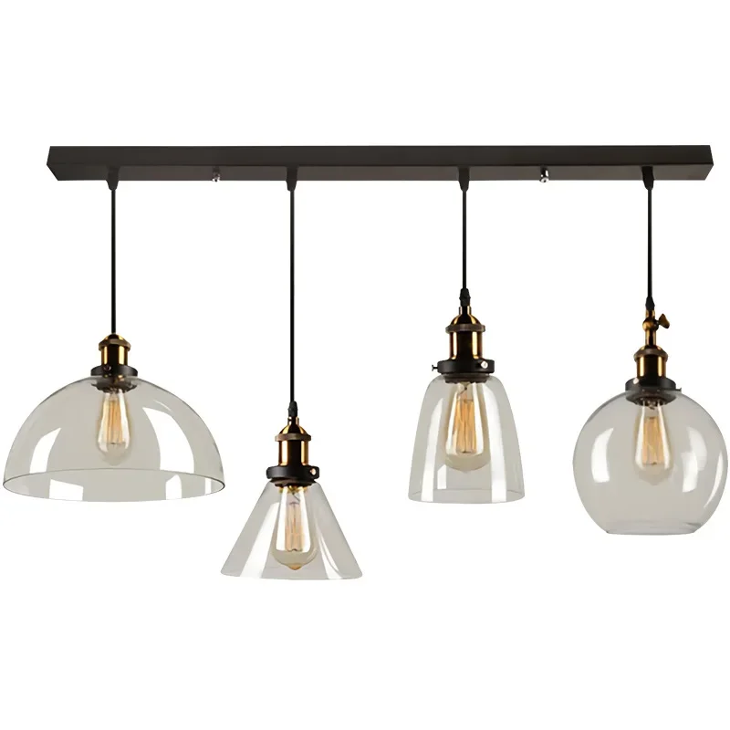 

Simple Nordic American country glass ball chandelier retro industrial wind table lamp light luxury