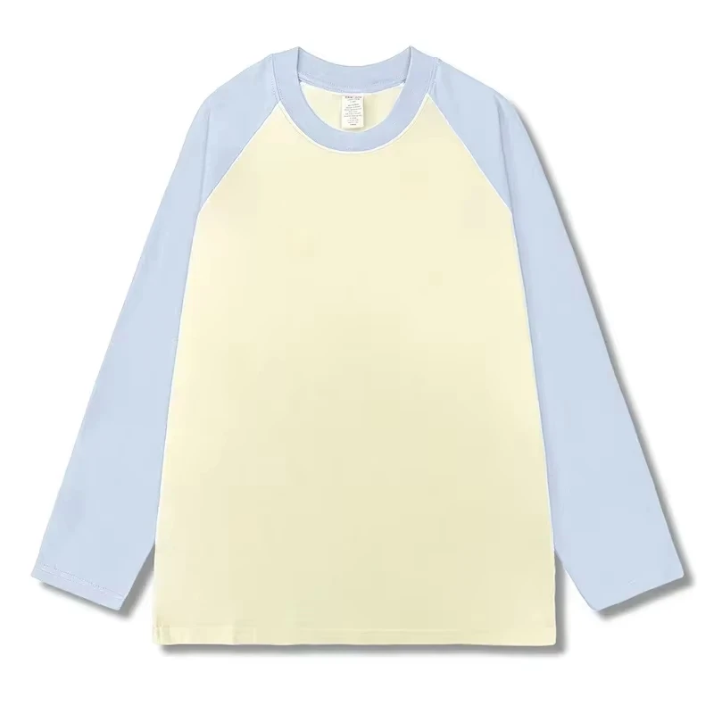 2026 Damen Locker Sitzende Langarm-T-Shirts Herbst Winter Mode O-Ausschnitt T-Shirt Patchwork Lässige Oberteile Herrenbekleidung – Detail 4