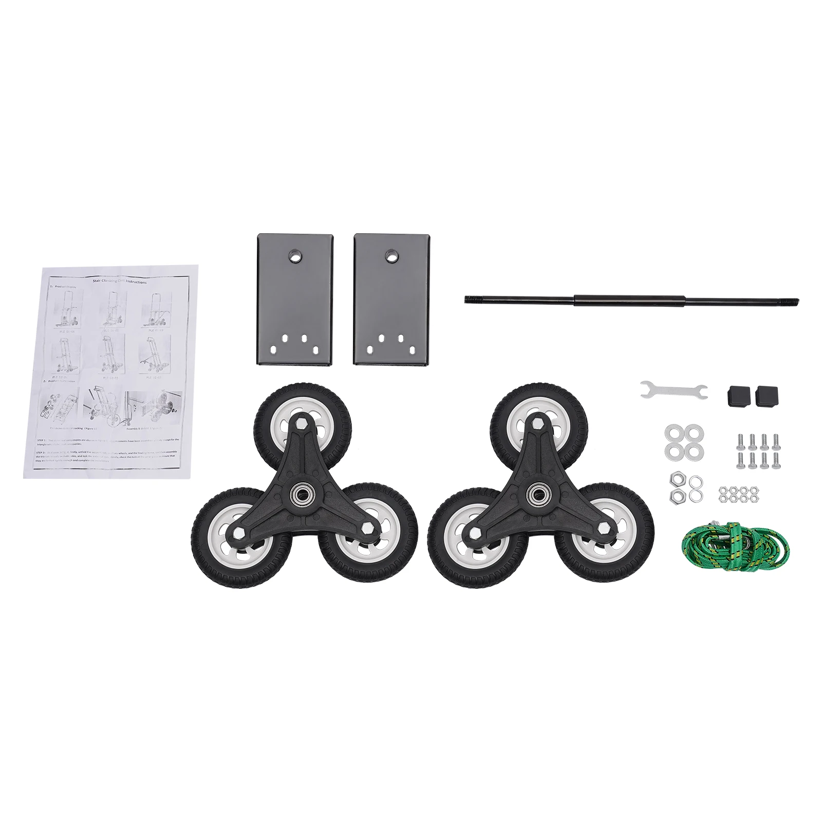 عربة تسلق الدرج مع 8 عجلات، تصميم مطوي قابل للتعديل لمركز التسوق في المطارات المتحركة بوزن 330 رطلاً