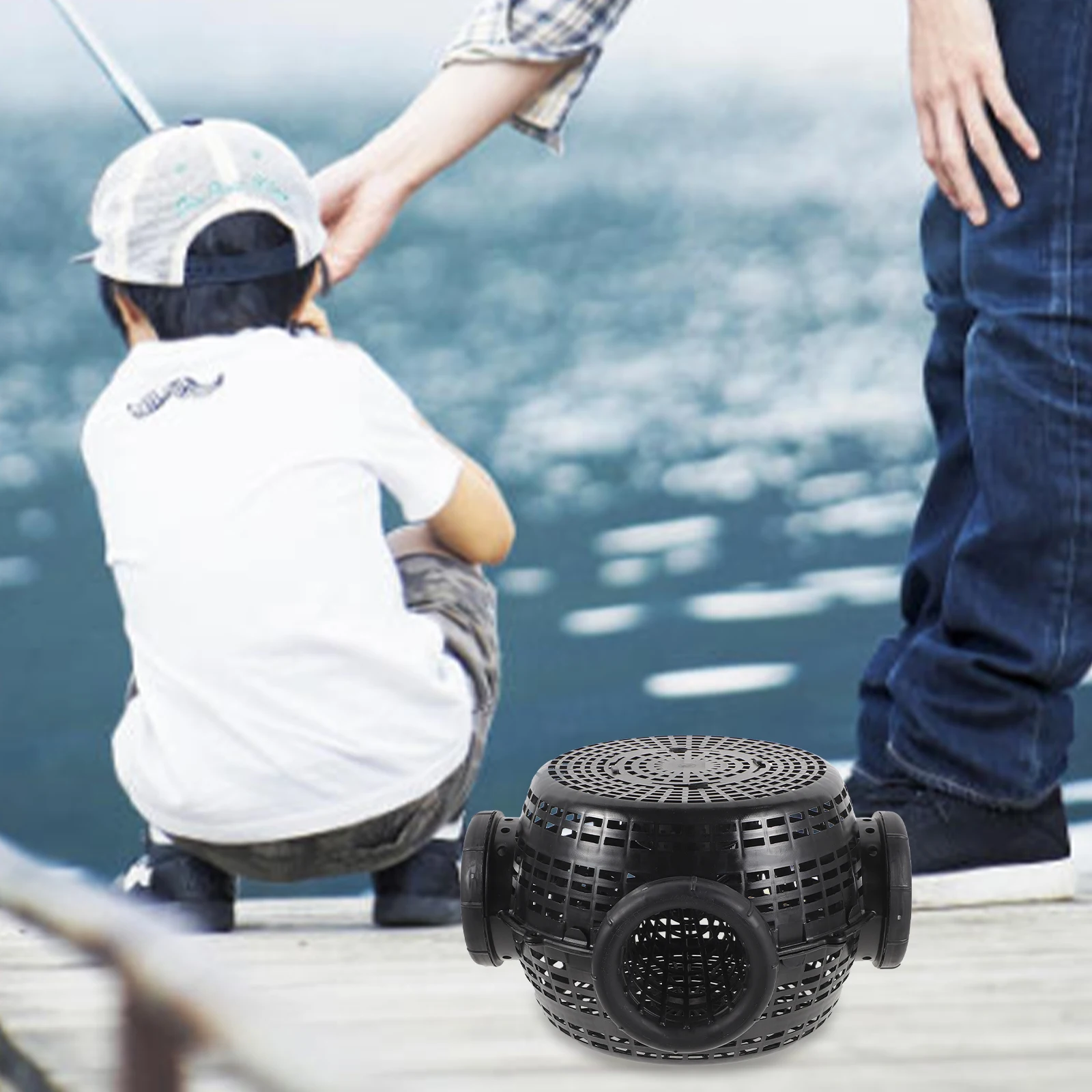 

Fishing Trap Cage Shrimp Crawfish Lobster Catching Basket Plastic Portable Reusable Mesh Netting For Saltwater Freshwater Crab