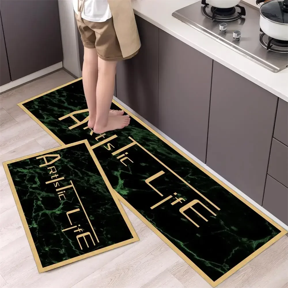 Kitchen Rug Durable Home Entrance Doormat High-end Kitchen Mats For Floor Waterproof House Hold Washable Non-slip Large Carpet