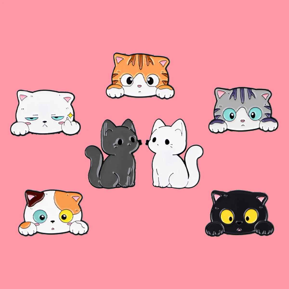 Niedliche Haustier-Katzen, Emaille-Anstecknadeln, Cartoon-Tiere, Brosche, Anstecknadel, Abzeichen auf Rucksack, Kleidung, Accessoires, Modeschmuck, Freunde, Geschenke