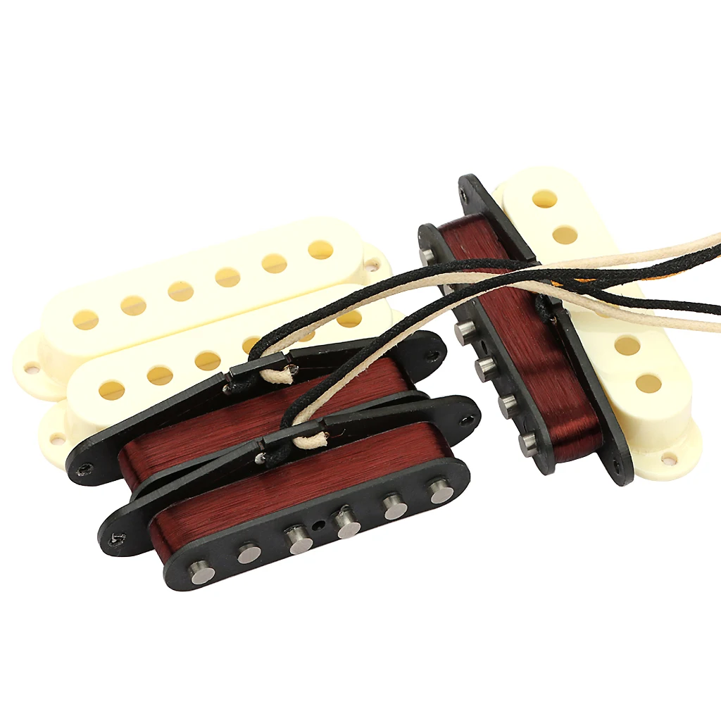 Alnico 5 Vintage Single Coil Pickups SSS Set for Stratocaster Electric Guitar Aged White