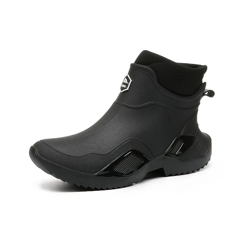 Bottes de pluie coordonnantes pour femmes, chaussures de pêche imperméables, courtes, chaudes, tout match, vêtements pour couples, quatre saisons, sortie