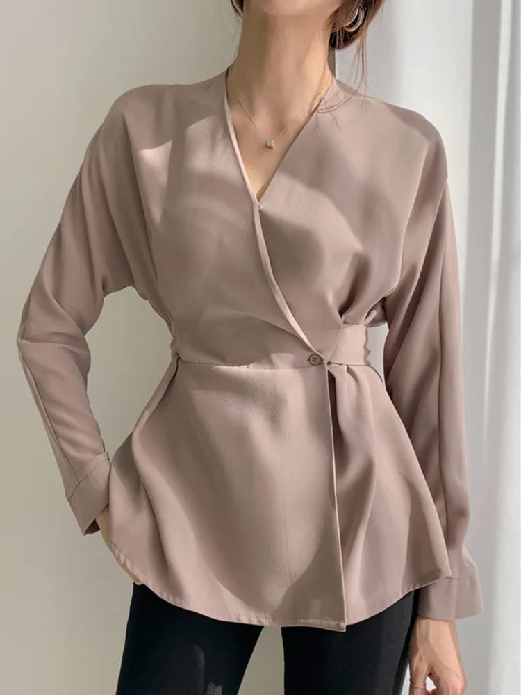 Women Blouse Female Shirt Summer Womens Blouses Spring Maxi Blusas Casual Elegant Vintage Long Sleeve Pink Oversize Loose Chic view 3