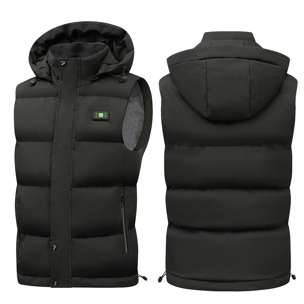 Unisex Intelligent Heating Jackets 15 Heating Zones Heated Vest Waistcoat Zipper Closure USB Charging Camping Outdoor Sportswear