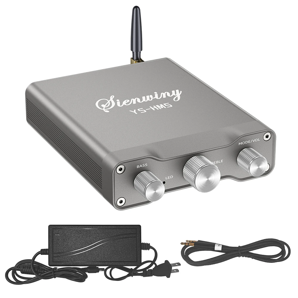HiFi 2.0 Stereo Digital Power Amplifier 220W*2 High Power Audio Amplifier DC24V-36V TPA3251 BT USB AUX Input Banana Speaker Jack