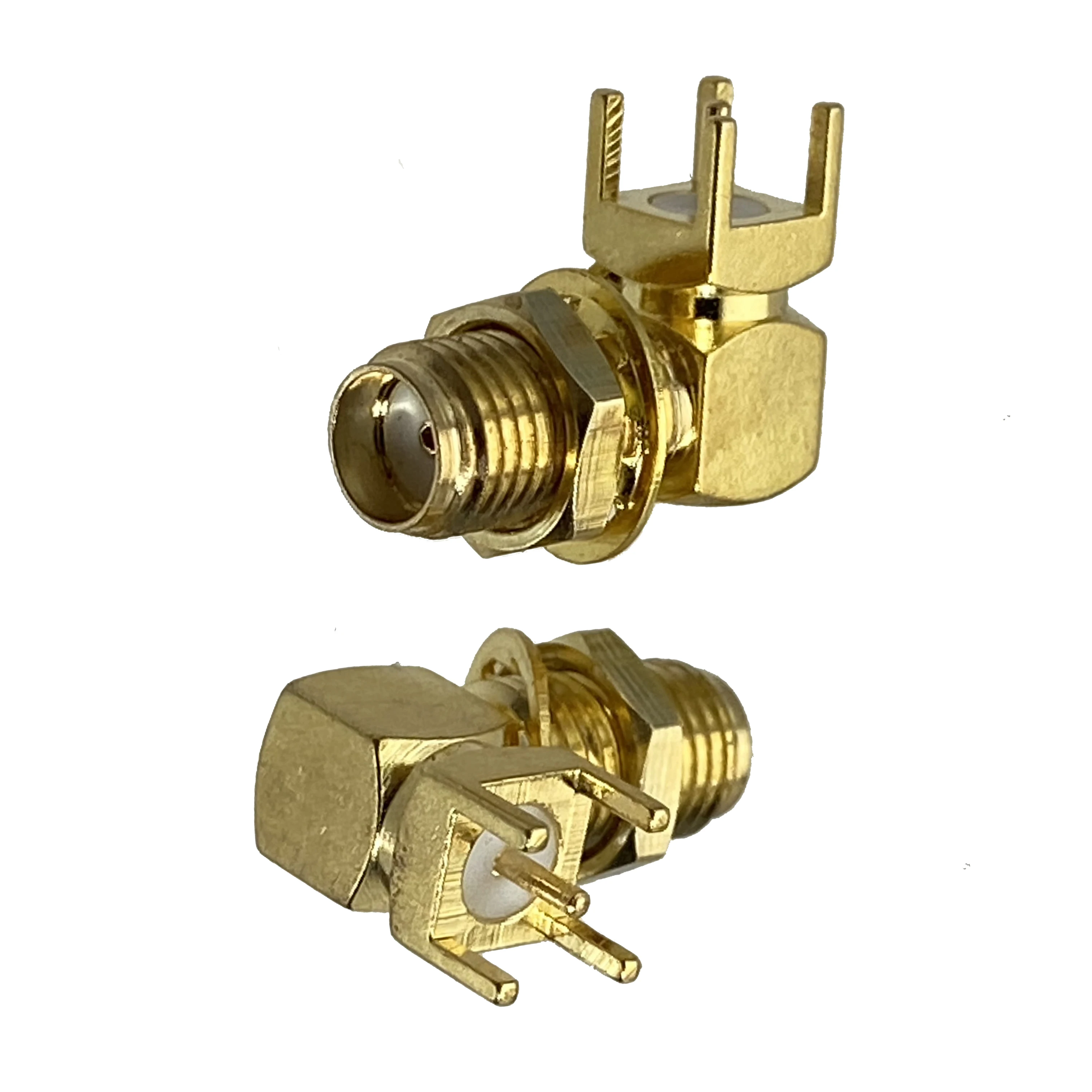 

1pcs Connector SMA Female Jack Bulkhead Nut Right Angle Solder PCB Mount Wire Terminals 50ohm New