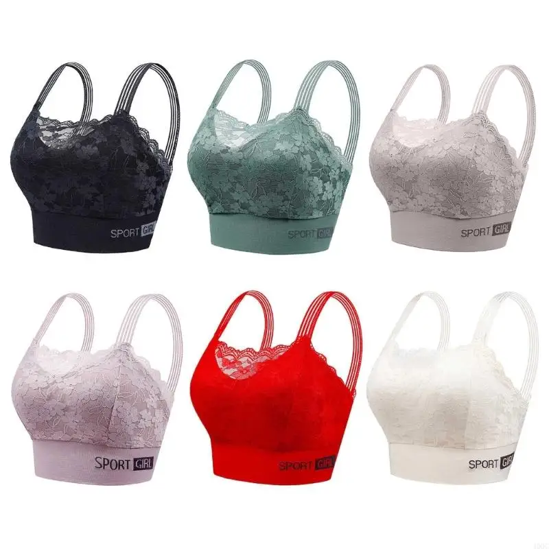 40GC Women's Camisole Lace Sports Bra Top with Front Covers Yoga Cami Bras Bralettes