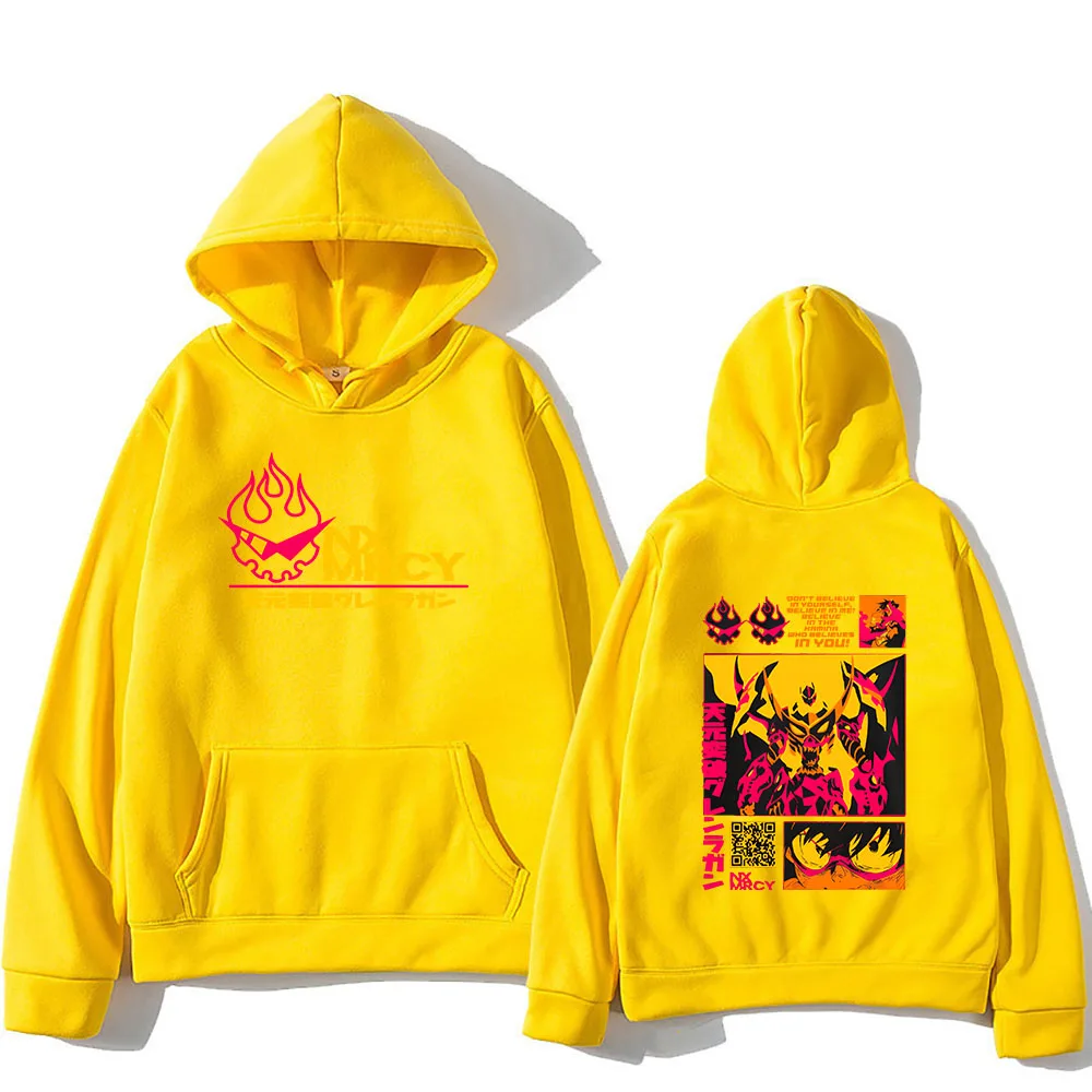 Tengen Toppa Gurren Lagann Hoodie Japanese Anime Double Sided Print Sweatshirt Boy Long Sleeve Hip Hop Streetwear Unisex Hoodies image 5