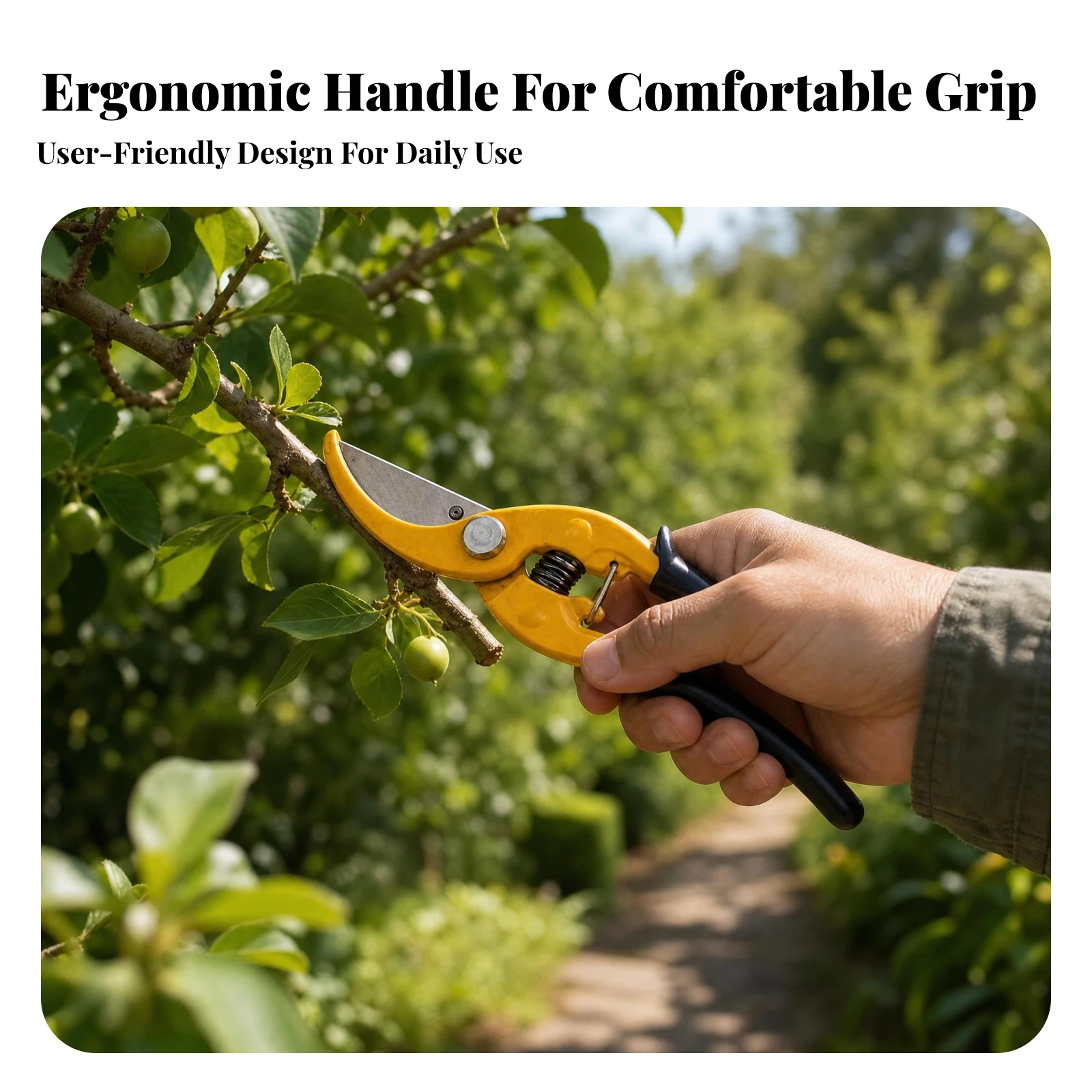 Pruning Shear Spring-Loaded Branch Pruning Shear Fruit Picking Pruner Locking Catch Garden Tool Clean Scissor-Like Action