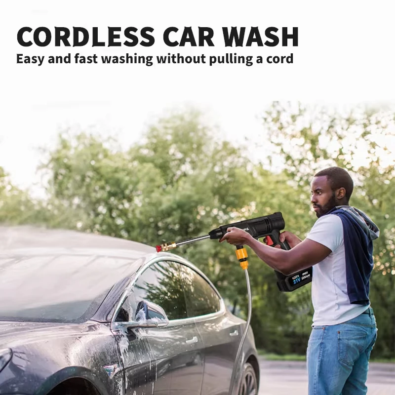 20000mAh Cordless High Pressure Washer 60Bar High Pressure Car Wash Spray Gun Foam Generator Home Car Wash Cleaning Tool