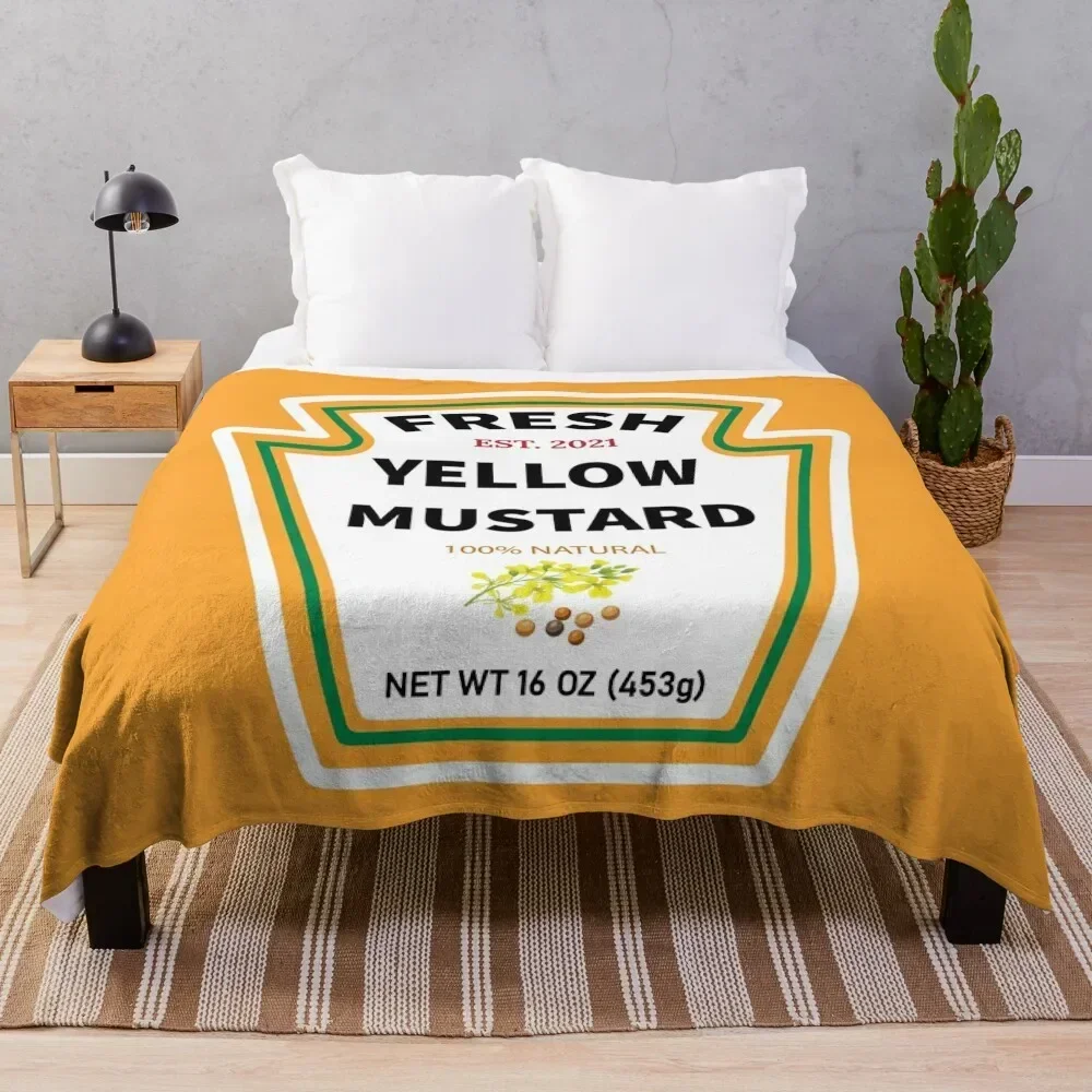 

Fresh Yellow Mustard Halloween Costume Throw Blanket For Decorative Sofa Plaid on the sofa Blankets