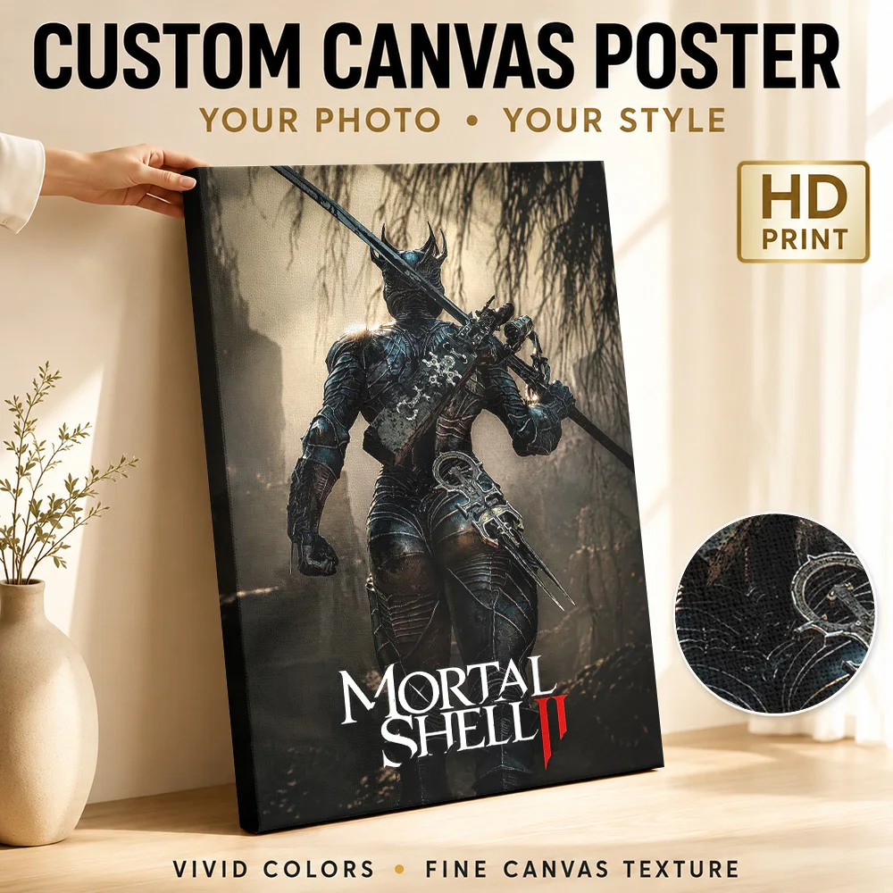 Mortal Shell 2 Dark Fantasy Warrior Framed Canvas Poster Customized Photo Expressive Brushwork Wall Art For Entertainment Room