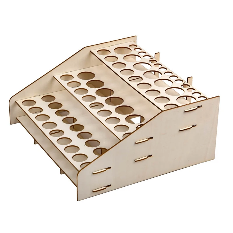 Hole Wooden Pigment Bottle Storage Organizer Color Paint Ink Brush Stand Rack Modular Holder School