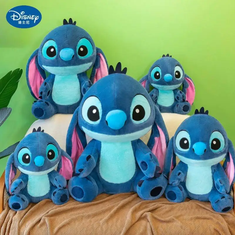 2024 New Disney Stitch Lilo&Stitch Plush Stuffed Doll 30cm-50cm Cartoon Animal Couple Sleeping Pillow Softmaterial Toy For Gift