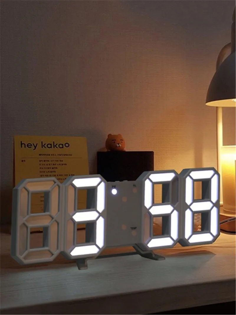 3D LED Digital Alarm Clock, Table Alarm Clock Manually & Auto Adjust Brightness, Easy to Read at Night, Perfect for Home Decor