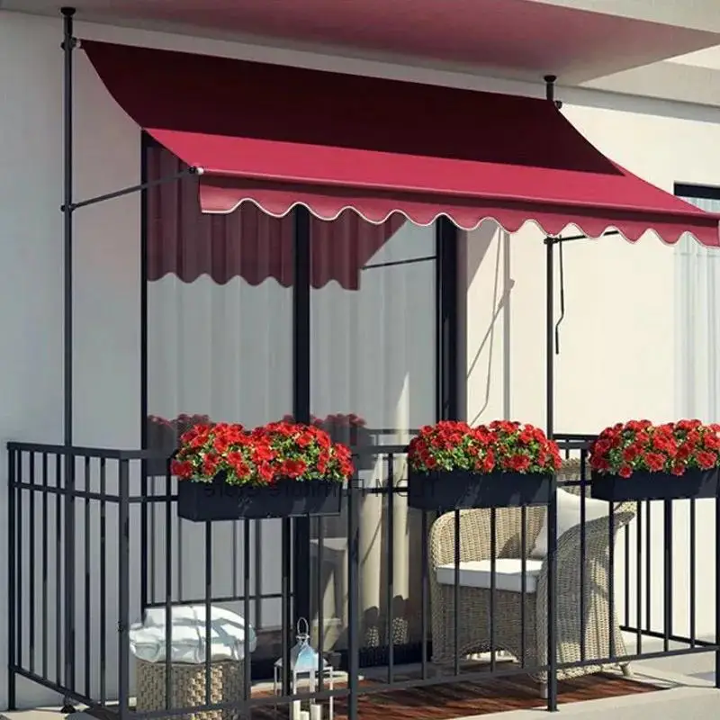 Crank Retractable Sun Modern Shelter Gazebo for Fabric Garden Patio Outdoor Canopy Cafe Hand Shade