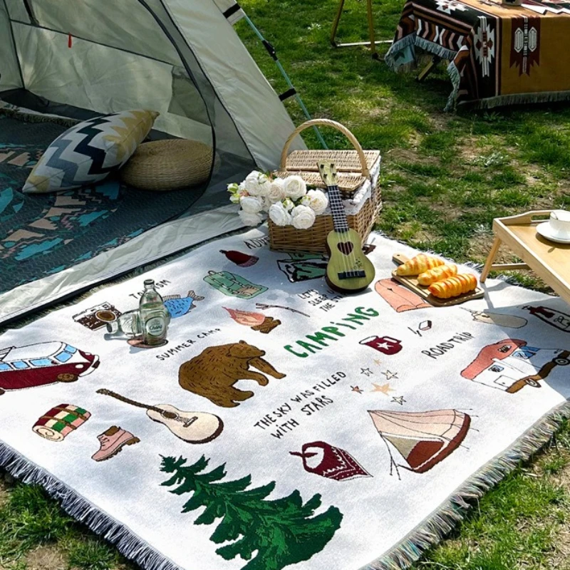 

Креативное походное одеяло, влагостойкий коврик для пикника, мягкое и удобное одеяло для полотенец для дивана, многофункциональное одеяло для дивана